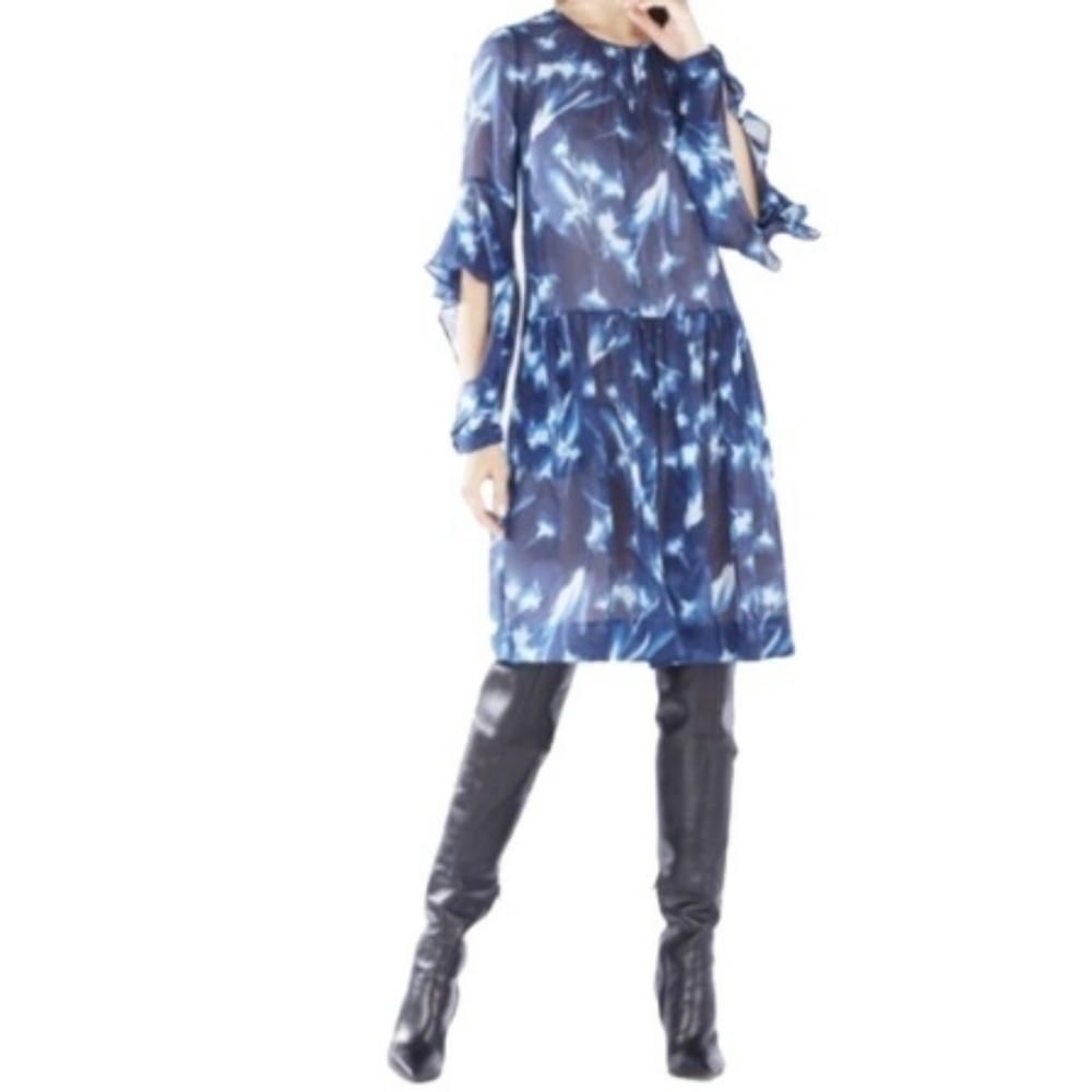 BCBG MAXAZRIA CARRIBEAN BLUE JEANNIE DRESS XXS